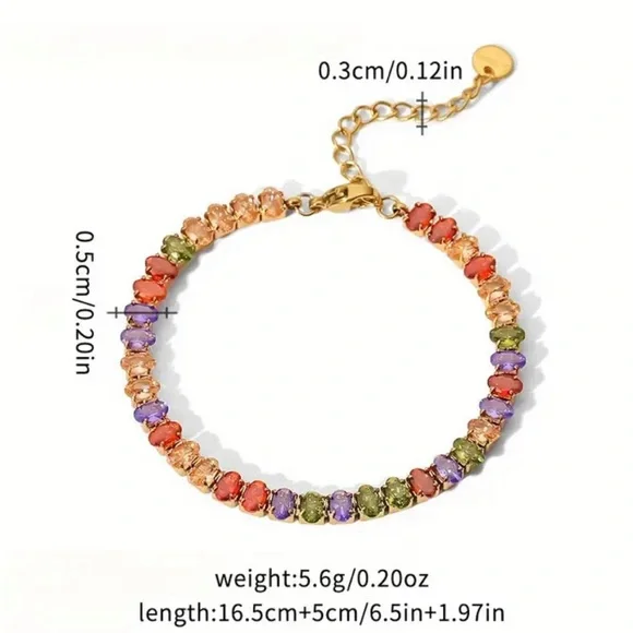 Gold filled  zirconia Bracelet Non-Tarnish - Picture 2 of 4